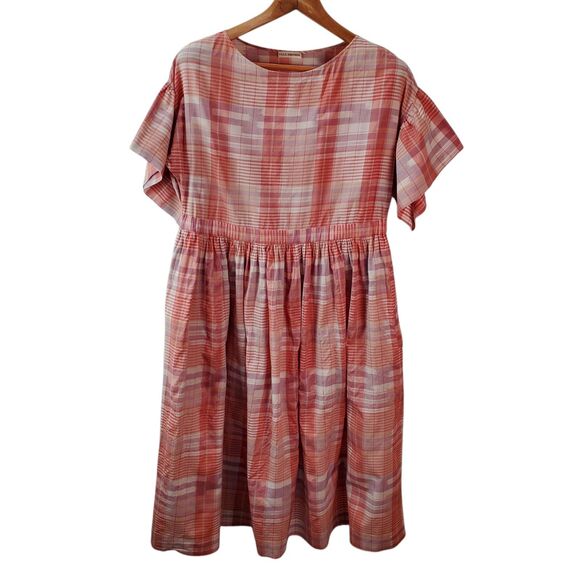 Ulla Johnson Neda Dress Women's 8 Midi Hand Loomed Cotton Pink  Rose Multicolor - Picture 2 of 12